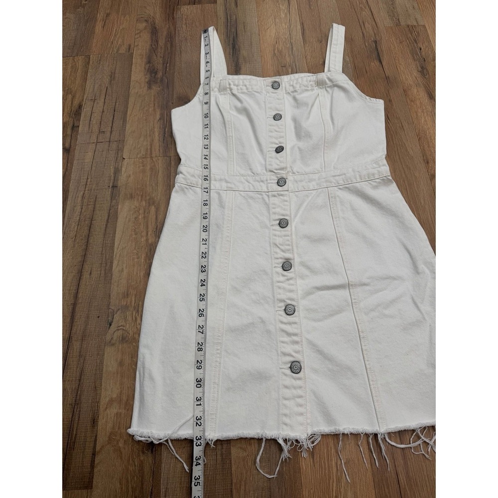 Boyish Kennedy Denim‎ Dress Women M Off White Button Front Frayed Hem - Picture 9 of 11